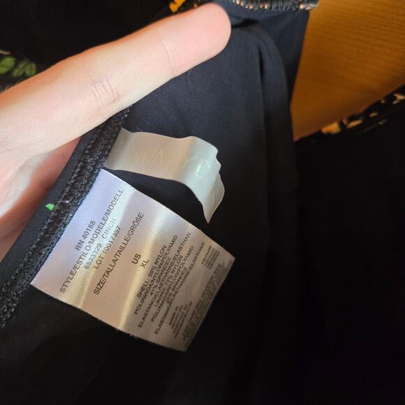 Skinny Dippers One Piece Baby Kiss Cinch Ruffle Swimsuit XL Black Floral Swim - Picture 5 of 6